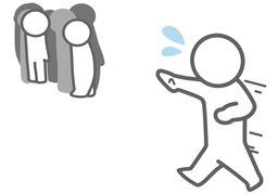 fall behindのイラスト